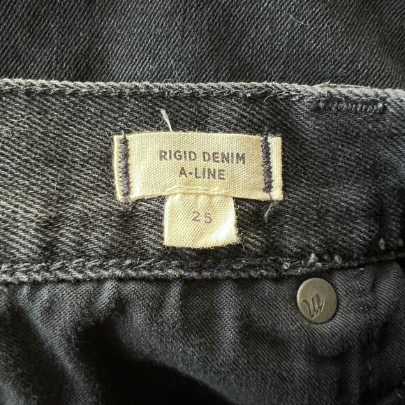 Madewell Rigid Denim A-Line Skirt in Black Size 25 - Picture 7 of 9